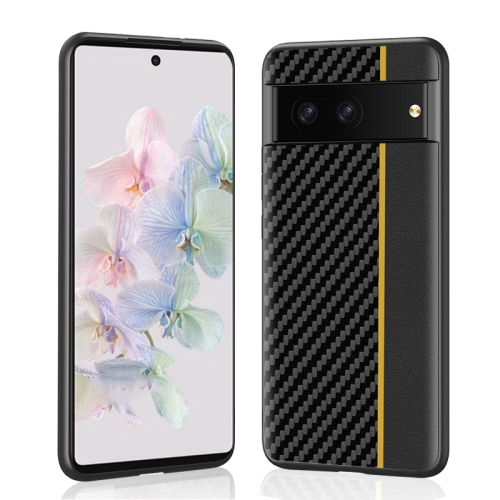 

For Google Pixel 7 Pro 5G Ultra-thin Carbon Fiber Texture Splicing Phone Case(Yellow)