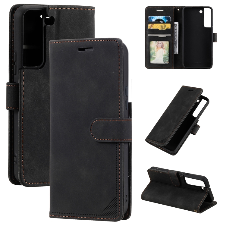 

For Samsung Galaxy S22+ 5G Skin Feel Anti-theft Brush Leather Phone Case(Black)