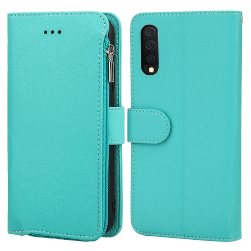 

For Samsung Galaxy A70 Microfiber Zipper Horizontal Flip Leather Case(Green)