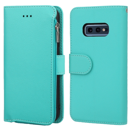 

For Samsung Galaxy S10e Microfiber Zipper Horizontal Flip Leather Case(Green)