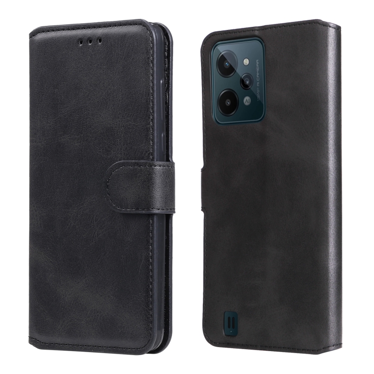 

For OPPO Realme C31 Classic Calf Texture Flip Leather Case(Black)