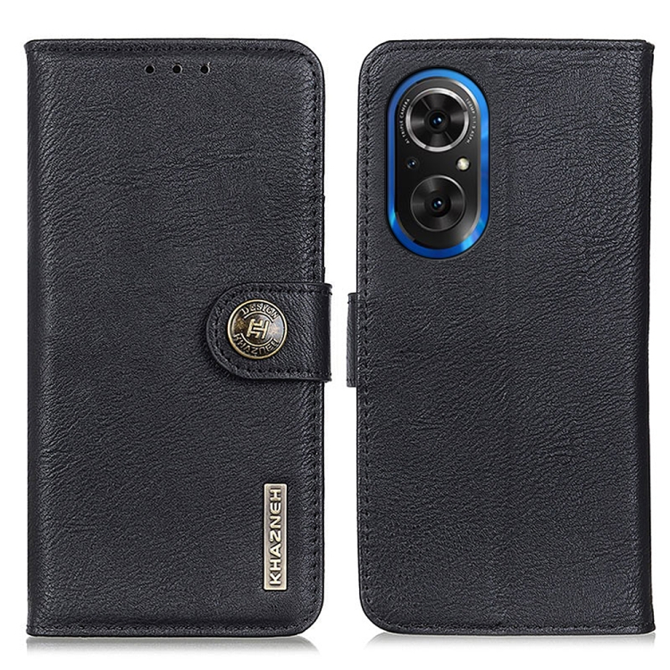 

For Honor 50 SE / Huawei Nova 9 SE KHAZNEH Cowhide Texture Horizontal Flip Leather Phone Case(Black)