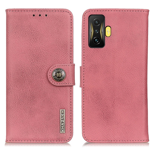 

For Xiaomi Poco F4 GT 5G KHAZNEH Cowhide Texture Horizontal Flip Leather Phone Case(Pink)