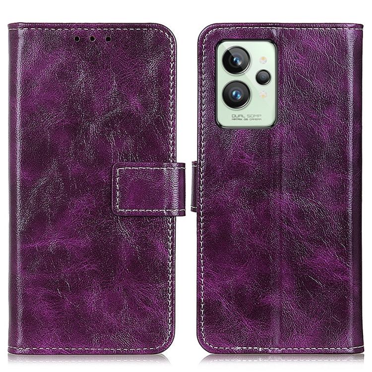 

For OPPO Realme GT2 Pro Retro Crazy Horse Texture Leather Phone Case(Purple)