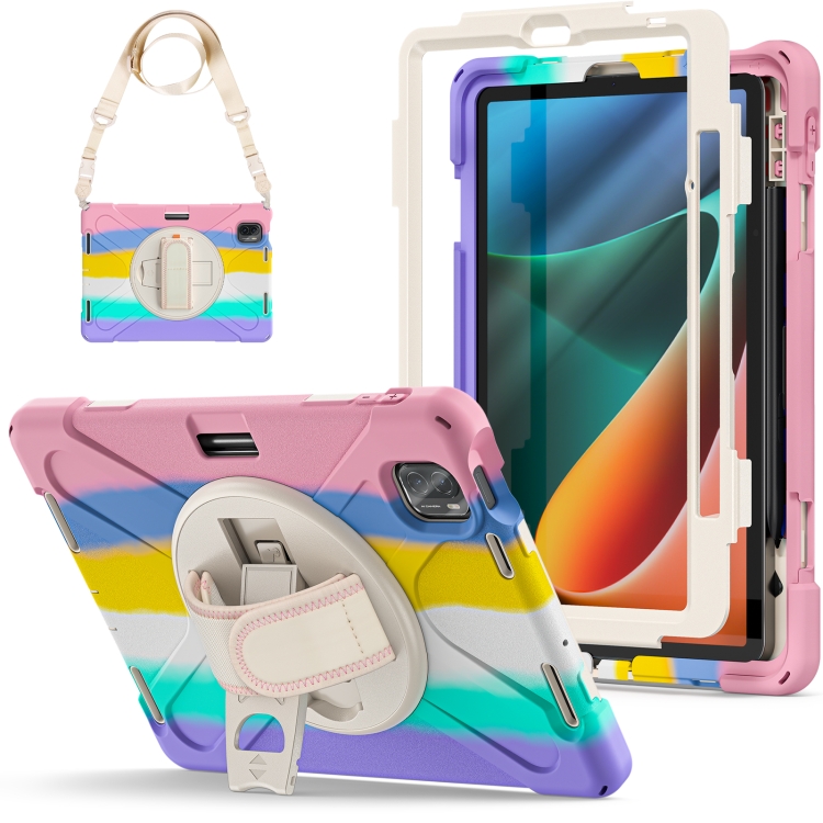 Pour Xiaomi Pad 5 / Pad 5 Pro Silicone + PC Tablet Case (rose coloré)