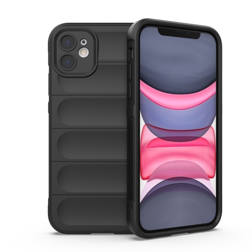 For iPhone 11 Magic Shield TPU Flannel Phone Case Black