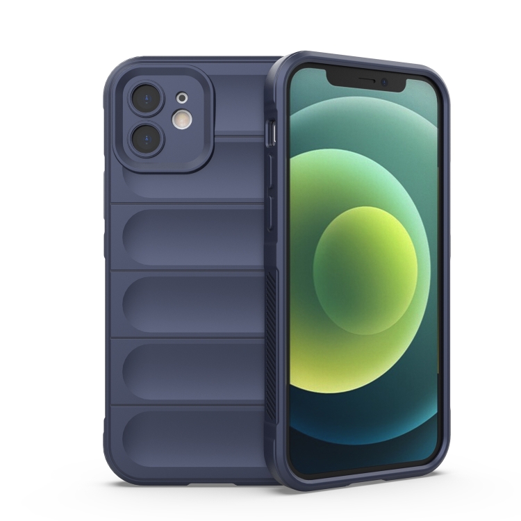 

Magic Shield TPU + Flannel Phone Case For iPhone 12(Dark Blue)