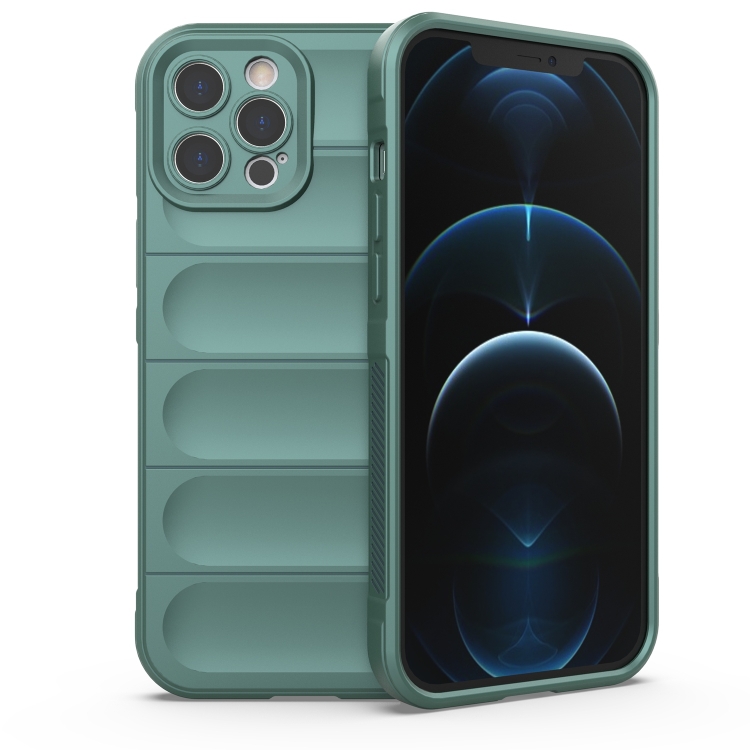 

Magic Shield TPU + Flannel Phone Case For iPhone 12 Pro Max(Dark Green)