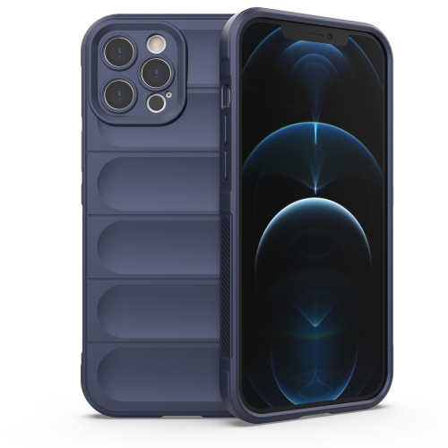 

Magic Shield TPU + Flannel Phone Case For iPhone 12 Pro Max(Dark Blue)