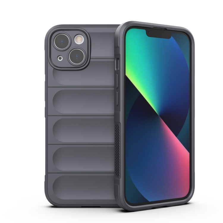 

Magic Shield TPU + Flannel Phone Case For iPhone 13(Dark Grey)