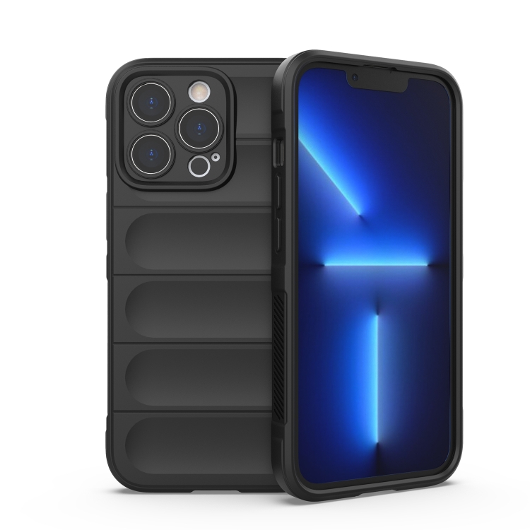 

Magic Shield TPU + Flannel Phone Case For iPhone 13 Pro(Black)