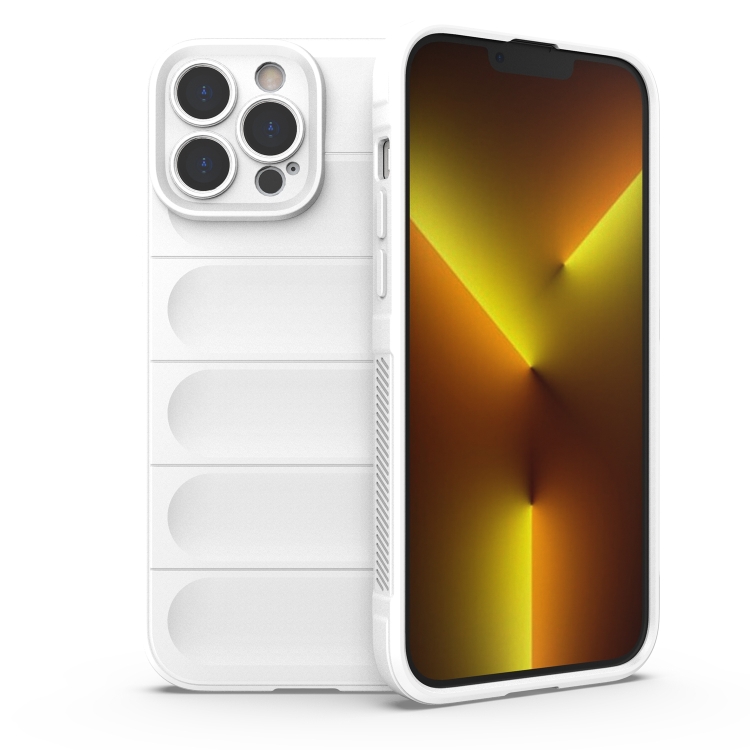 

Magic Shield TPU + Flannel Phone Case For iPhone 13 Pro Max(White)
