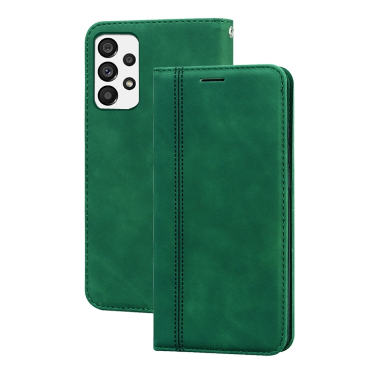 

For Samsung Galaxy A13 4G Frosted Business Magnetic Flip Leather Phone Case(Green)