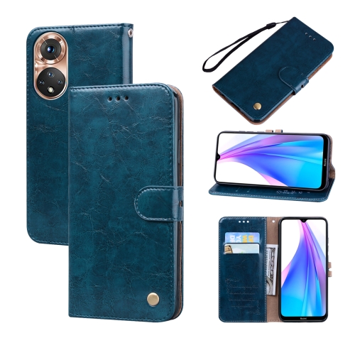 

For Huawei nova 9 Oil Wax Texture Leather Phone Case(Blue)