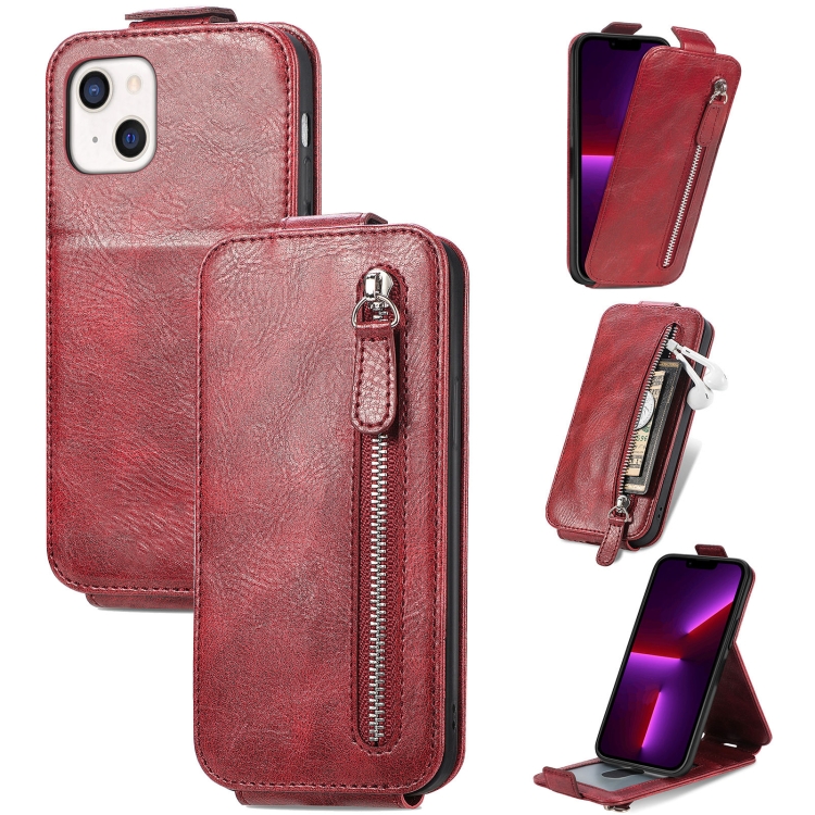 

Zipper Wallet Vertical Flip Leather Phone Case For iPhone 11(Red)