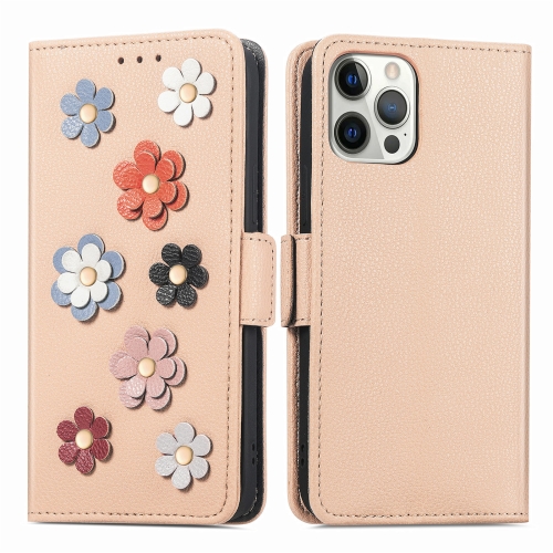 

Stereoscopic Flowers Leather Phone Case For iPhone 13 mini(Yellow)