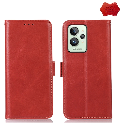 

For OPPO Realme GT2 Pro Crazy Horse Top Layer Cowhide Leather Phone Case(Red)