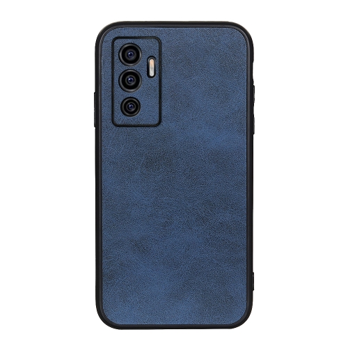 

For vivo S10e 5G / V23e Accurate Hole Two-color Calf Texture PU Phone Case(Blue)