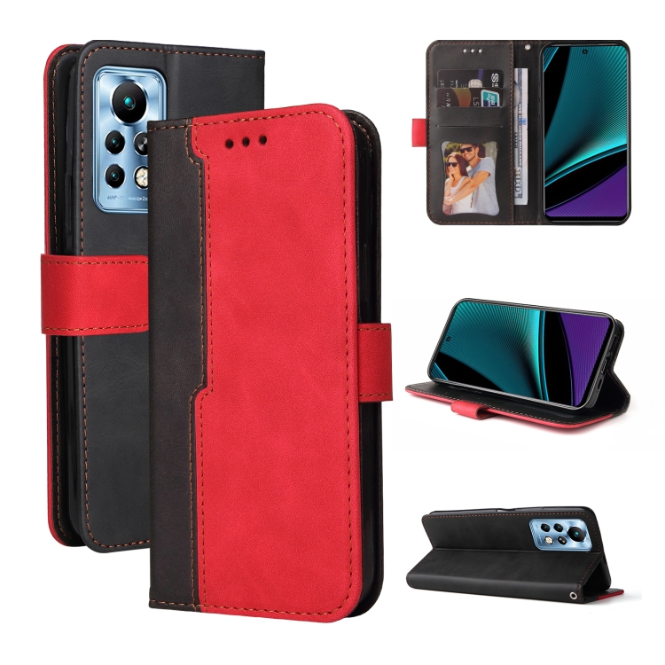 

For Infinix Note 11 Pro Stitching-Color Horizontal Flip Leather Case(Red)