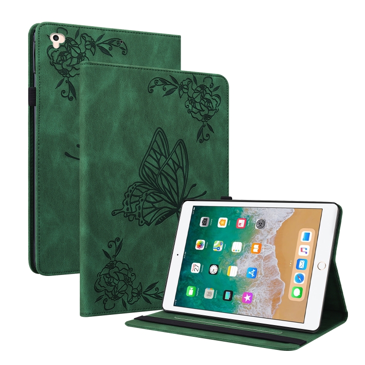 

Butterfly Flower Embossed Leather Tablet Case For iPad 9.7 inch 2017 / 2018(Green)