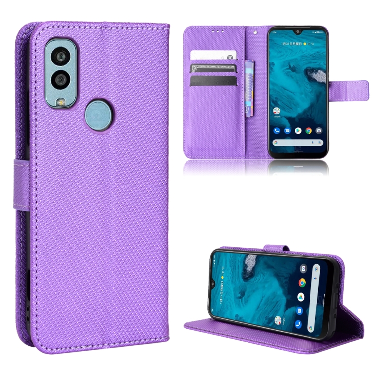 

For Kyocera Android One S9 Diamond Texture Leather Phone Case(Purple)