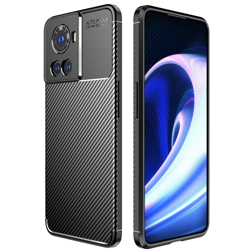 

For OnePlus Ace Carbon Fiber Texture Shockproof TPU Phone Case(Black)