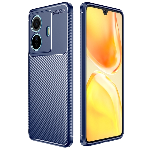 

For vivo S15e Carbon Fiber Texture Shockproof TPU Phone Case(Blue)