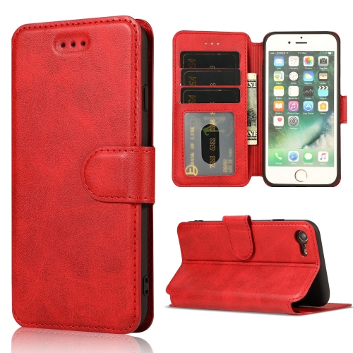 

For iPhone SE 2022 / SE 2020 / 8 / 7 Shockproof PU + TPU Leather Phone Case(Red)