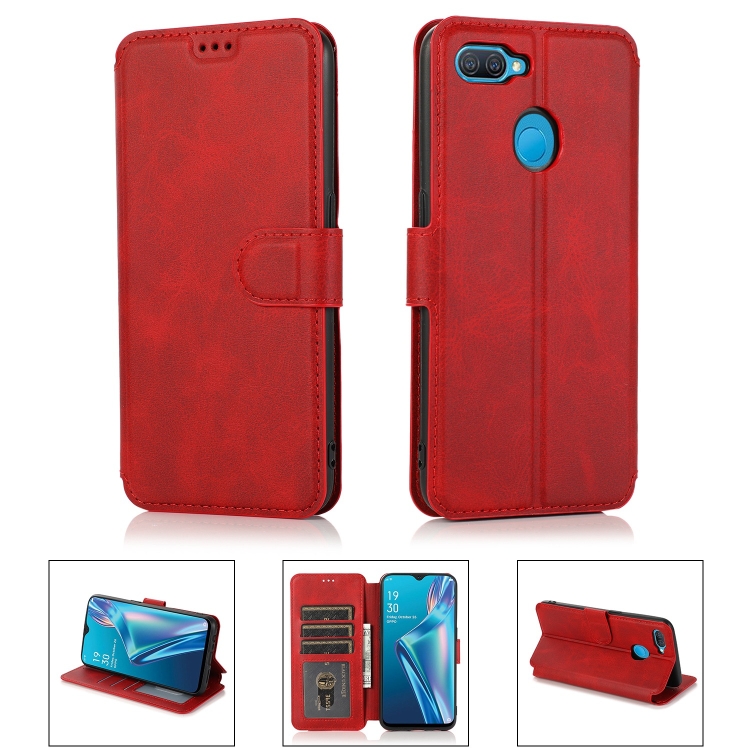 

For OPPO A7 Shockproof PU + TPU Leather Phone Case(Red)