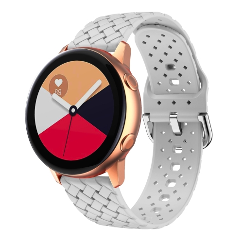 

For Samsung Galaxy Watch4 40/44mm Weave Texture Silicone Watch Band(White)