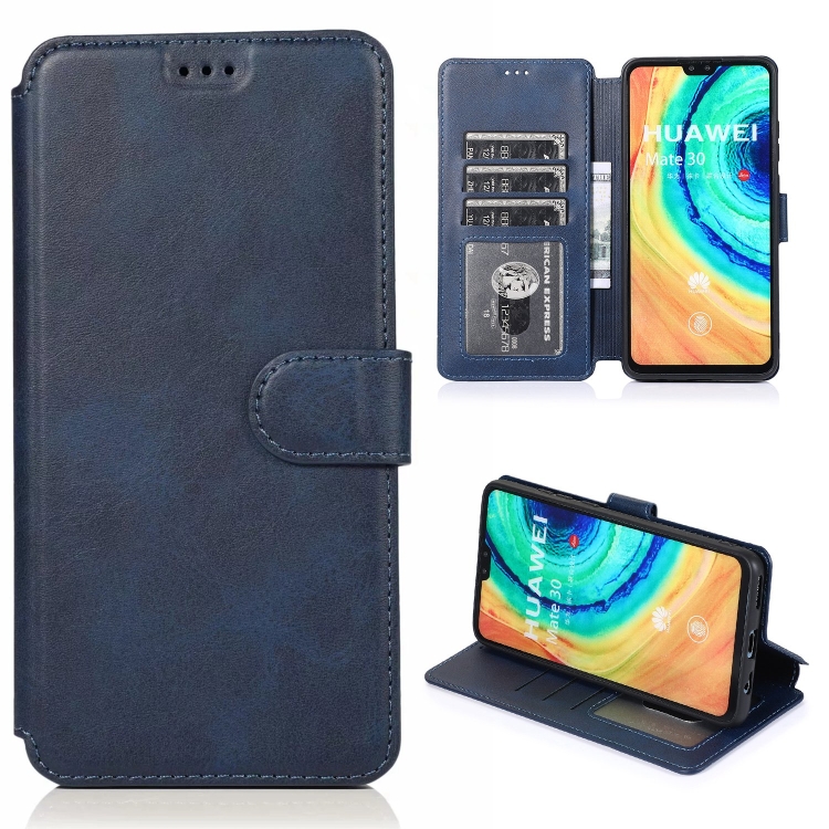 

For Huawei Mate 30 Shockproof PU + TPU Leather Phone Case(Blue)