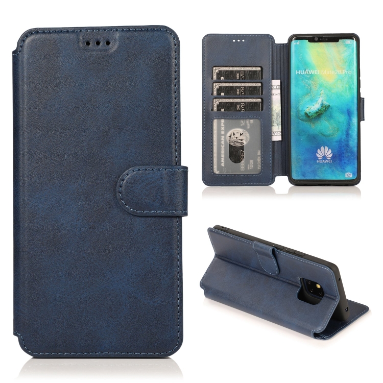 

For Huawei Mate 20 Pro Shockproof PU + TPU Leather Phone Case(Blue)