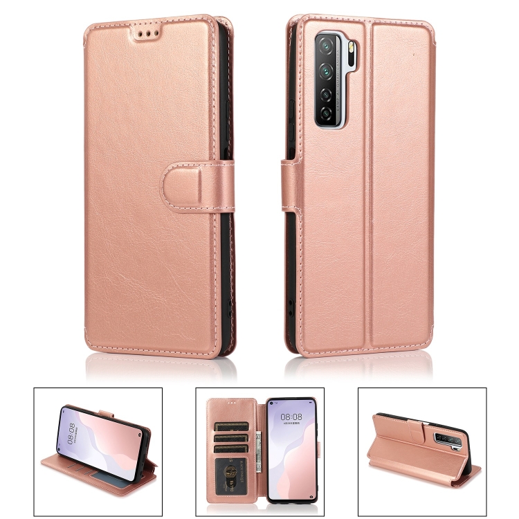 

For Huawei nova 7 SE Shockproof PU + TPU Leather Phone Case(Rose Gold)