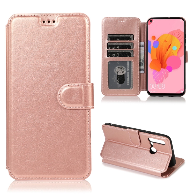 

For Huawei P20 Lite 2019 Shockproof PU + TPU Leather Phone Case(Rose Gold)