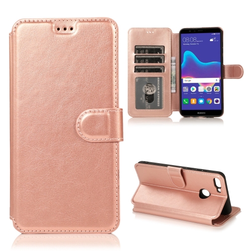 

For Huawei Y9 2018 Shockproof PU + TPU Leather Phone Case(Rose Gold)