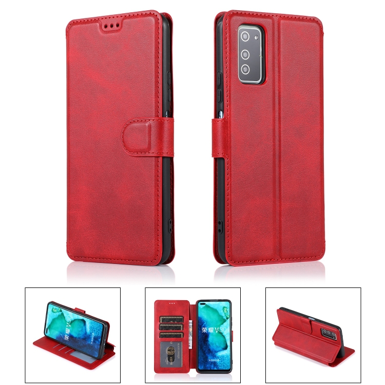 

For Honor V30 Shockproof PU + TPU Leather Phone Case(Red)