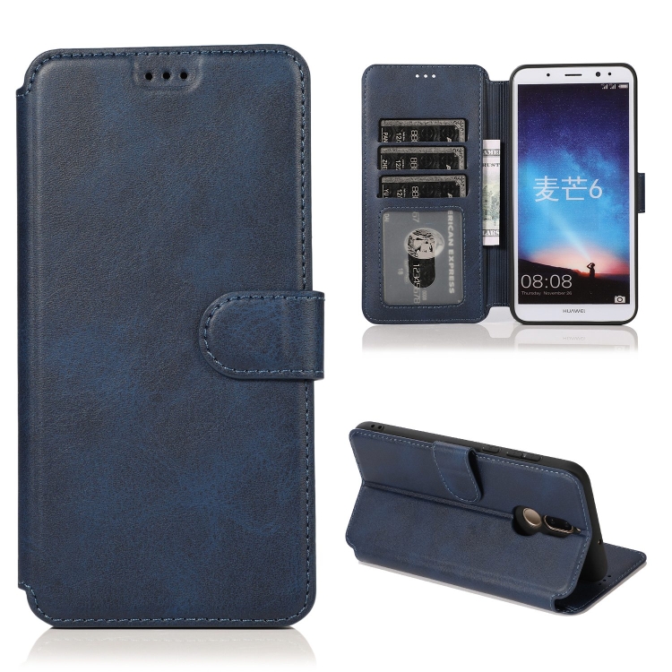 

For Huawei Maimang 6 Shockproof PU + TPU Leather Phone Case(Blue)