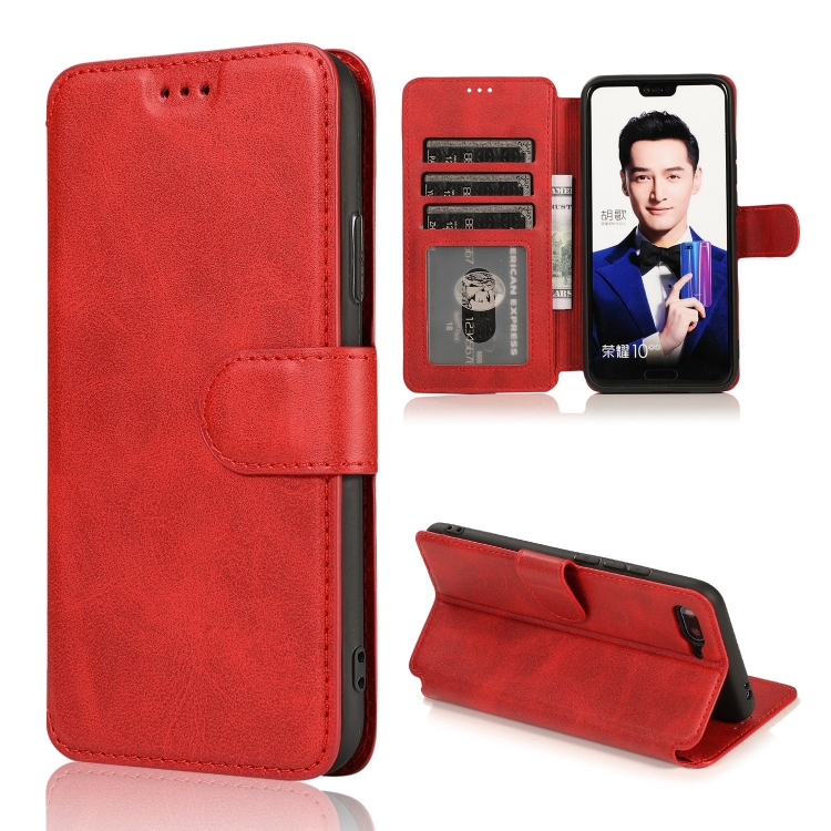 

For Honor 10 Shockproof PU + TPU Leather Phone Case(Red)