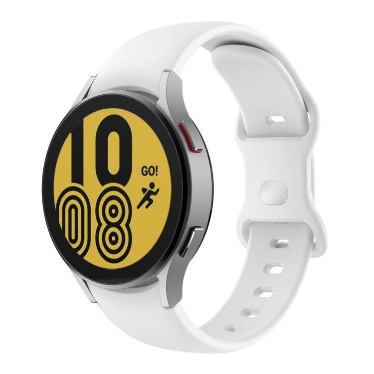 

For Samsung Galaxy Watch4 Classic 46mm / Watch4 44mm Butterfly Buckle Silicone Watch Band(White)