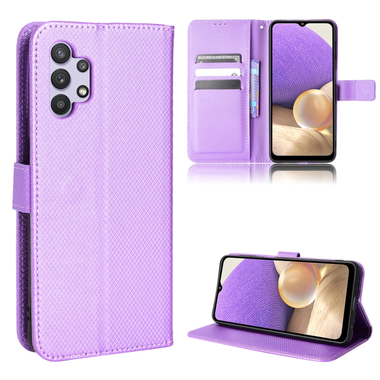 

For Samsung Galaxy A32 5G Diamond Texture Leather Phone Case(Purple)