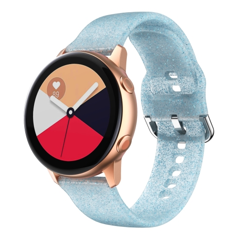 

For Samsung Galaxy Watch4 40/44mm Silicone Watch Band(Blue Glitter)