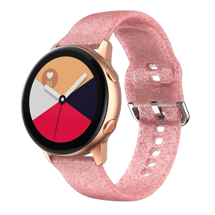 

For Samsung Galaxy Watch4 Classic 42/46mm Silicone Watch Band(Red Glitter)