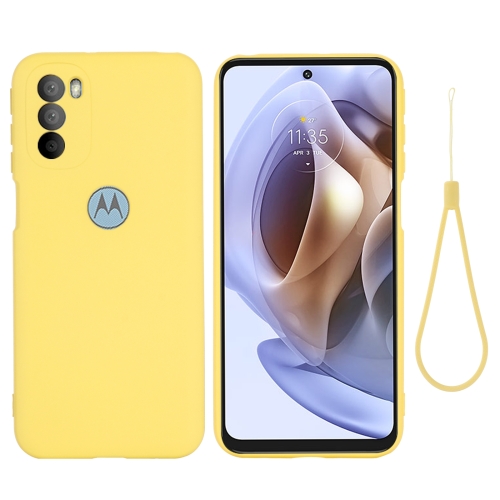 For Motorola Moto G84 5G Pure Color Liquid Silicone Shockproof Phone  Case(Yellow)