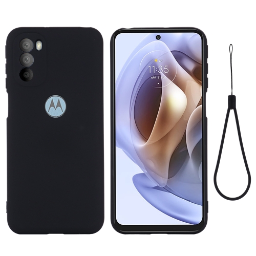 

For Motorola Moto G51 5G Pure Color Liquid Silicone Shockproof Full Coverage Phone Case(Black)