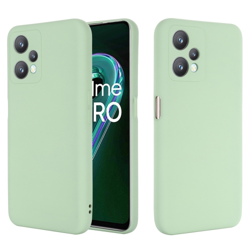 

For OPPO Realme 9 Pro 5G Global Pure Color Liquid Silicone Shockproof Full Coverage Phone Case(Green)