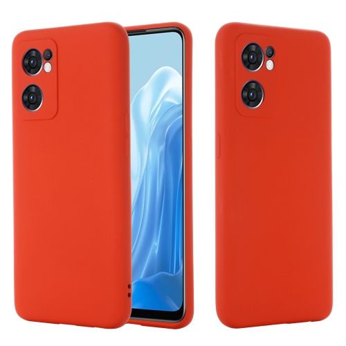 

For OPPO Reno7 5G Global / Find X5 Lite Pure Color Liquid Silicone Shockproof Full Coverage Phone Case(Red)