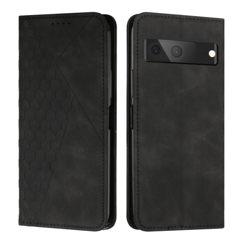 

For Google Pixel 7 Diamond Splicing Skin Feel Magnetic Leather Phone Case(Black)