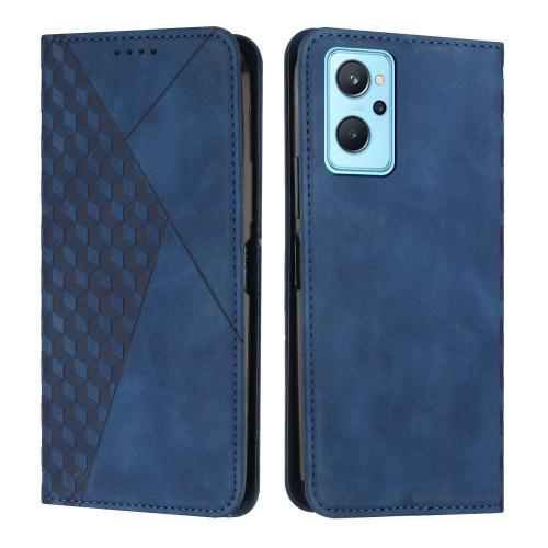 

For OPPO Realme 9i/A36/A76/A96/K10 4G Diamond Splicing Skin Feel Magnetic Leather Phone Case(Blue)