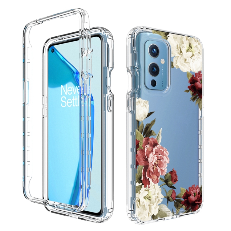 

For OnePlus 9 PC+TPU Transparent Painted Phone Case(Rose)