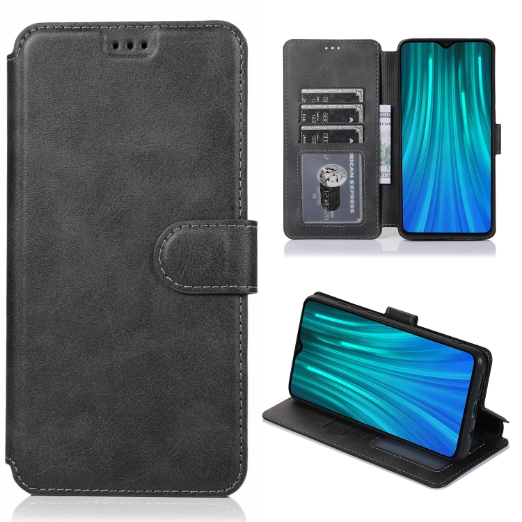 

For Xiaomi Redmi Note 8 Pro Shockproof PU + TPU Leather Phone Case(Black)